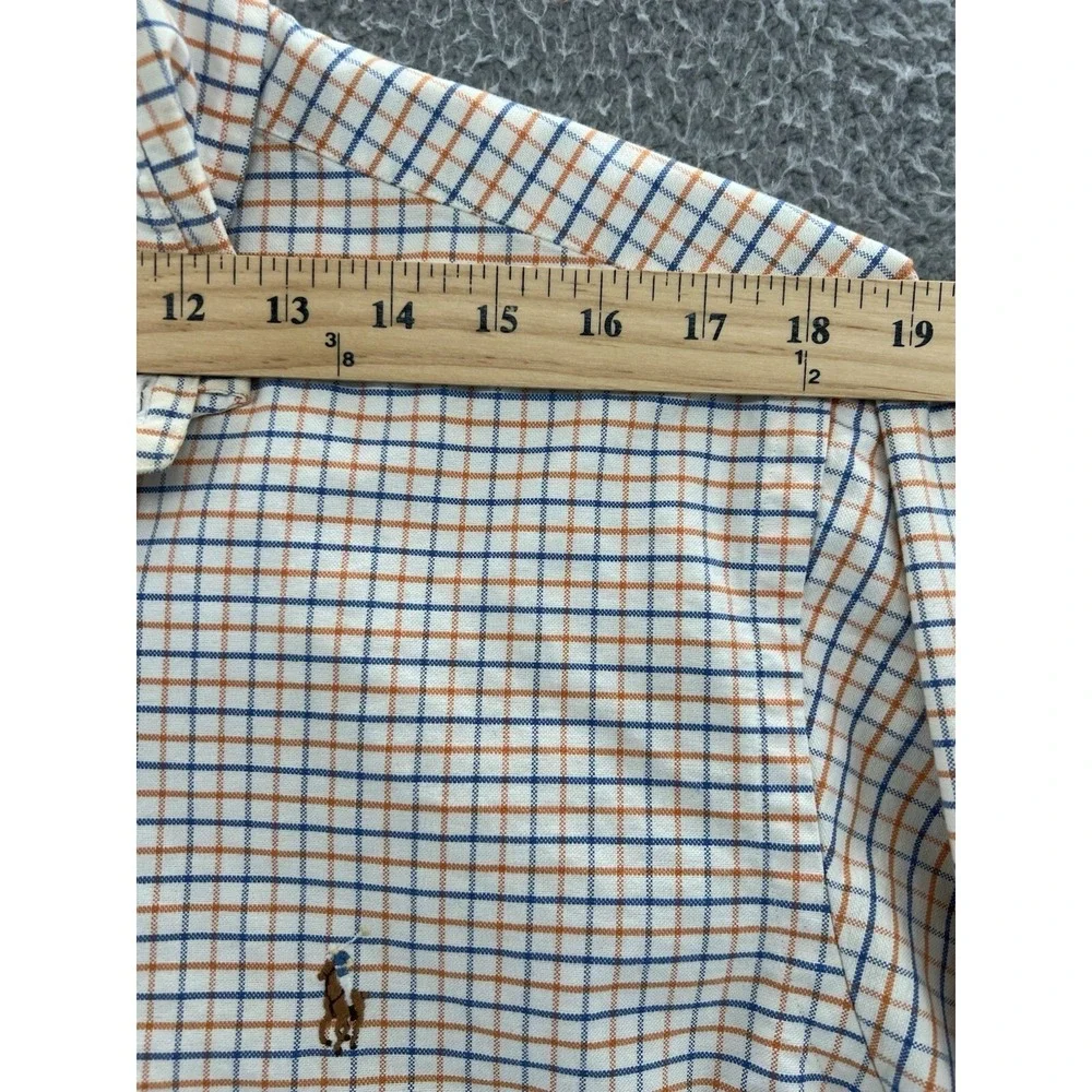 Polo Ralph‎ Lauren Shirt Mens 16.5 Classic Fit Tattersall Check Flesh Pony